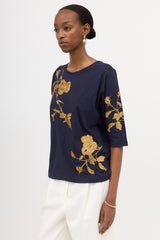 Dries Van Noten Floral Embroidered T-Shirt