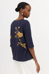Dries Van Noten Floral Embroidered T-Shirt