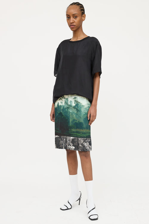 Dries Van Noten Forest Print Skirt