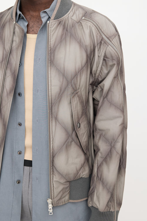 Dries Van Noten Quilted Zip Bomber Jacket