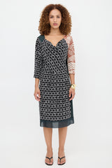 Dries Van Noten Silk Printed Asymmetrical Dress