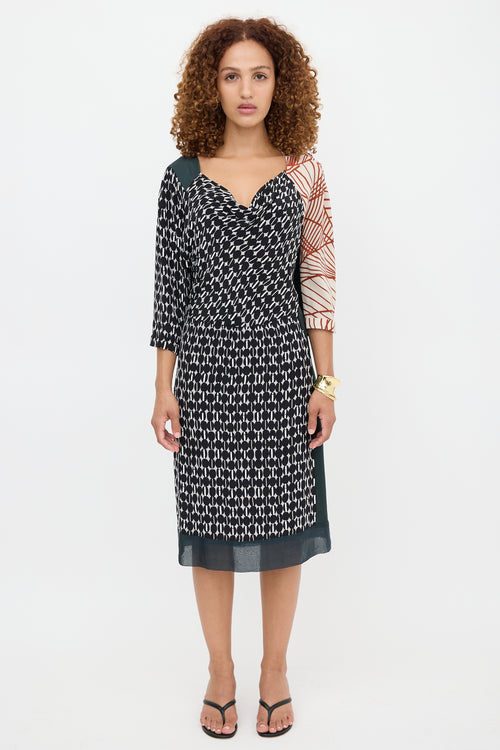 Dries Van Noten Silk Printed Asymmetrical Dress