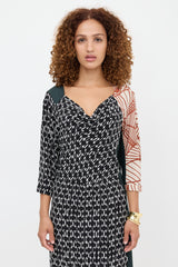 Dries Van Noten Silk Printed Asymmetrical Dress