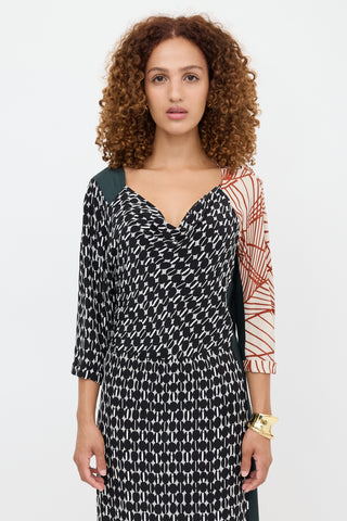 Dries Van Noten Silk Printed Asymmetrical Dress