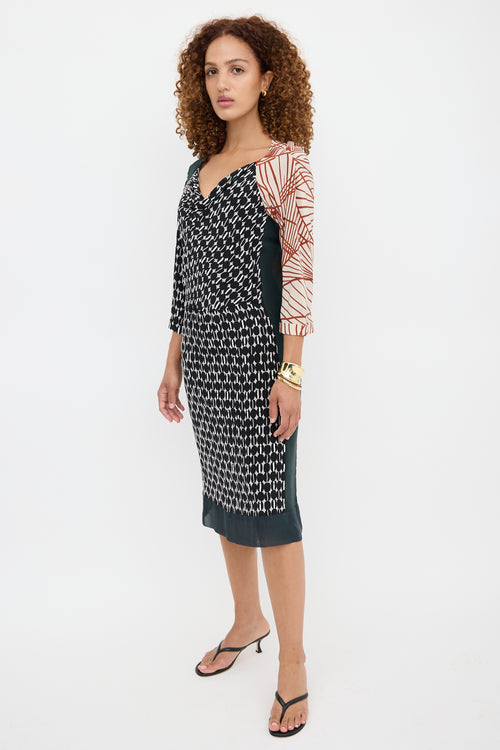 Dries Van Noten Silk Printed Asymmetrical Dress