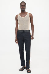 Dries Van Noten Wool Pinstripe Hybrid Pant