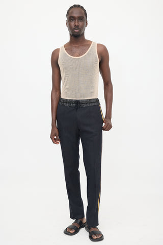 Dries Van Noten Wool Pinstripe Hybrid Pant