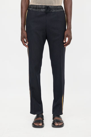 Dries Van Noten Wool Pinstripe Hybrid Pant
