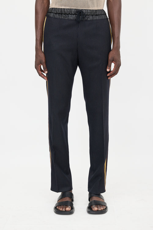 Dries Van Noten Wool Pinstripe Hybrid Pant