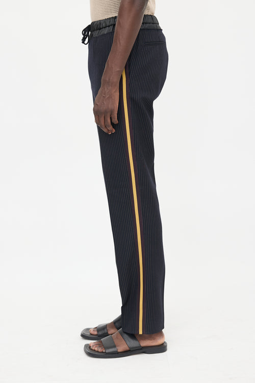 Dries Van Noten Wool Pinstripe Hybrid Pant