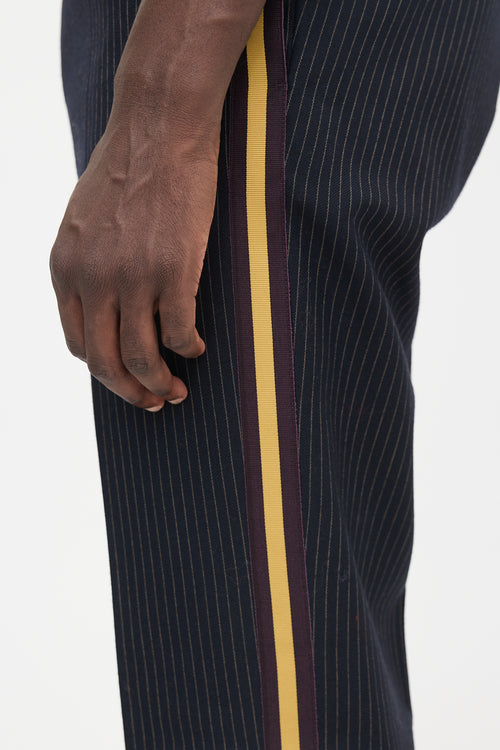 Dries Van Noten Wool Pinstripe Hybrid Pant