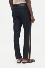 Dries Van Noten Wool Pinstripe Hybrid Pant