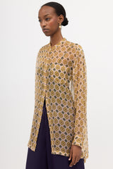 Dries Van Noten Silk Sheer Printed Blouse