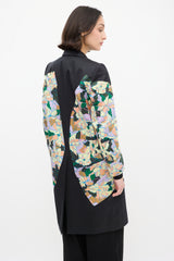 Dries Van Noten 2010 Black & Multi Cotton Floral Coat