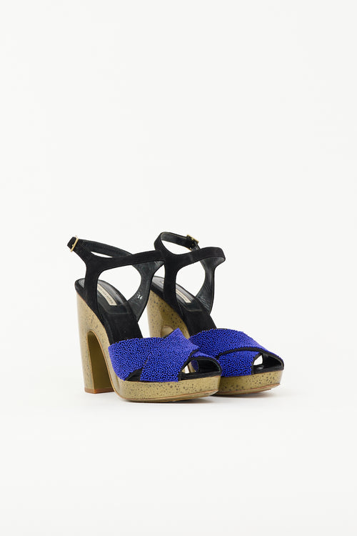 Dries Van Noten Beaded Platform Sandal