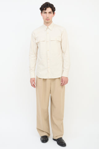 Dries Van Noten Beige Cotton Two Pocket Shirt