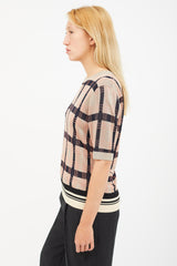 Dries Van Noten Beige & Multicolour Plaid Knit Top