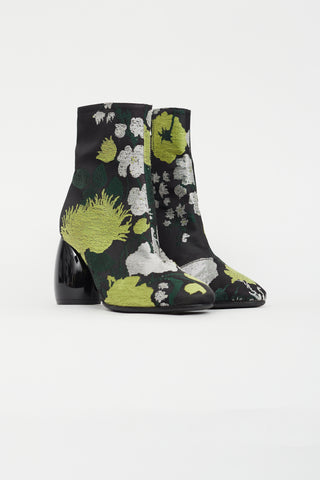 Dries Van Noten Black & Multicolour Floral Boot