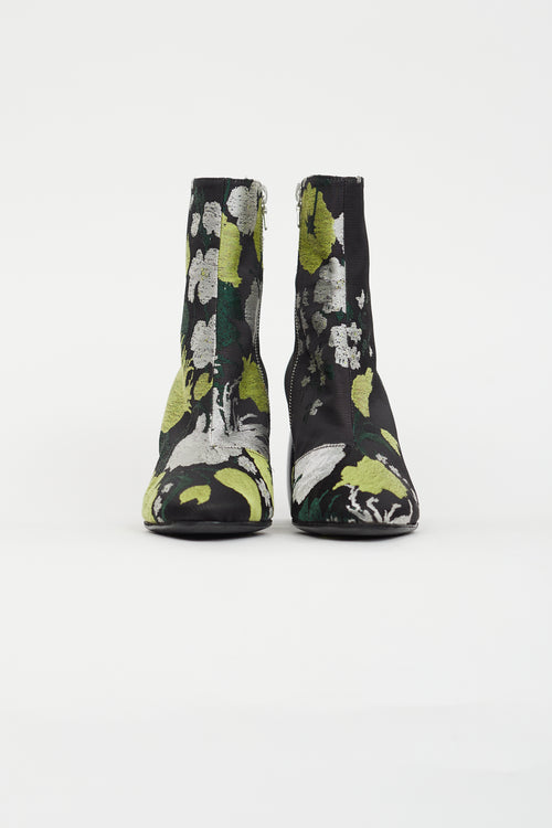 Dries Van Noten Black & Multicolour Floral Boot