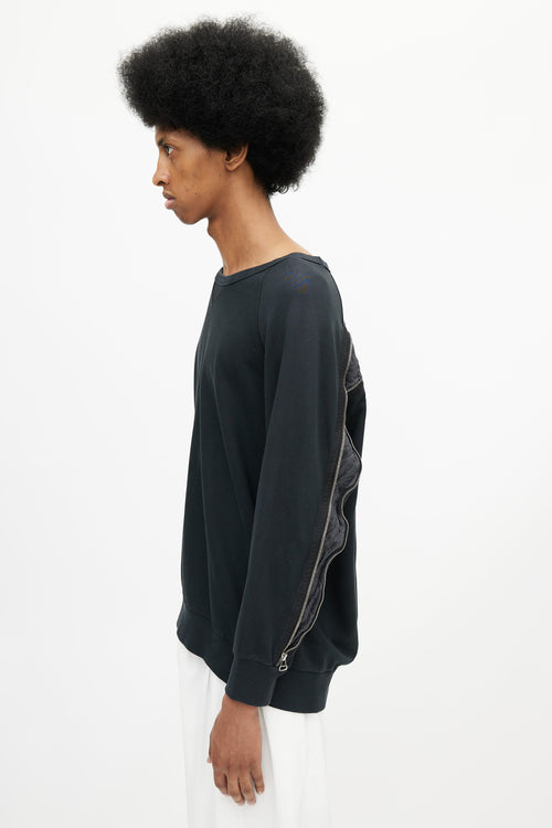Black Back Zip Sweatshirt