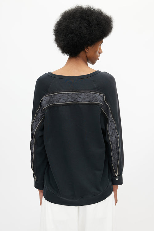 Black Back Zip Sweatshirt