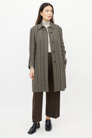 Dries Van Noten Black & Beige Woven Geometric Jacket