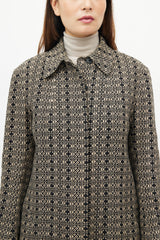 Dries Van Noten Black & Beige Woven Geometric Jacket