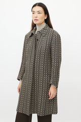 Dries Van Noten Black & Beige Woven Geometric Jacket