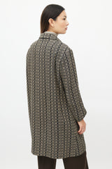 Dries Van Noten Black & Beige Woven Geometric Jacket