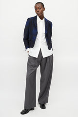 Dries Van Noten Black & Navy Brocade Blazer