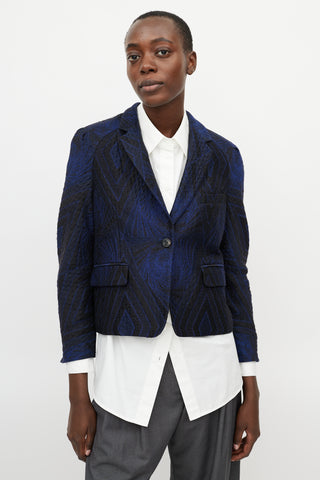 Dries Van Noten Black & Navy Brocade Blazer