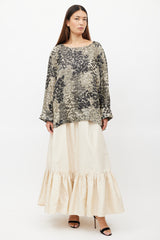 Dries Van Noten Black & Cream Floral Top