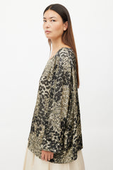 Dries Van Noten Black & Cream Floral Top
