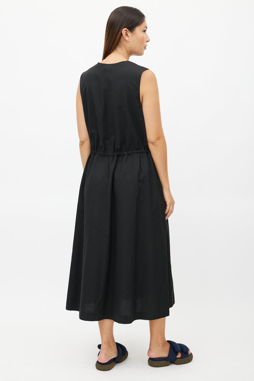 Dries Van Noten Black Drawstring Maxi Dress