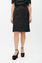 Dries Van Noten Black Floral Jacquard Skirt