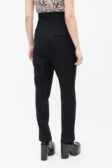 Dries Van Noten Black Wool High Waist Trouser