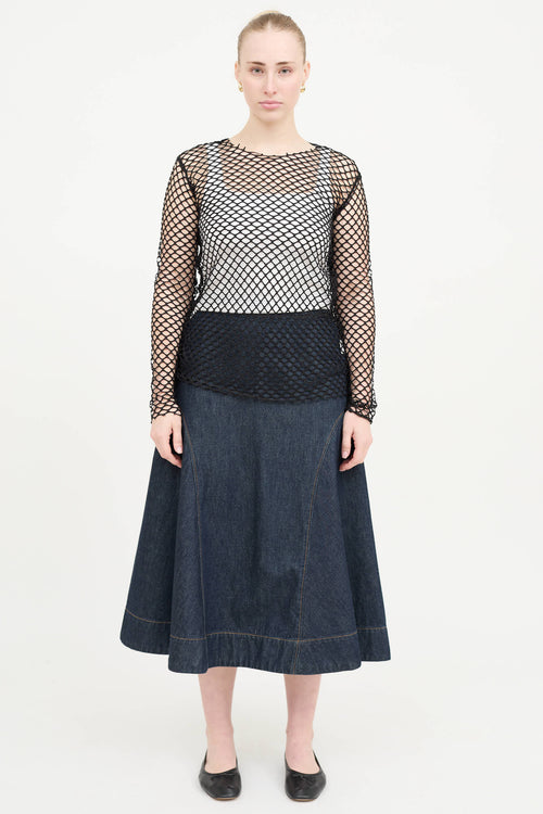 Dries Van Noten Mesh Long Sleeve Top
