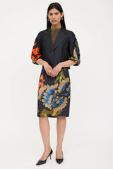 Dries Van Noten Silk Floral Skirt Suit