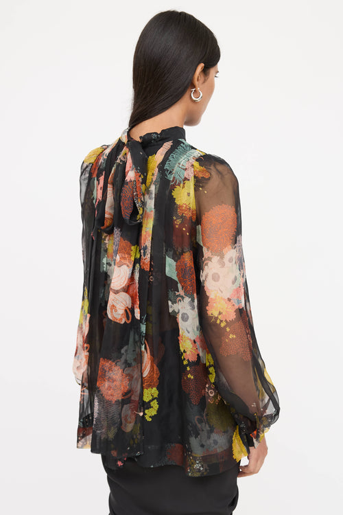 Dries Van Noten Sheer Floral Blouse