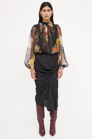 Dries Van Noten Sheer Floral Blouse
