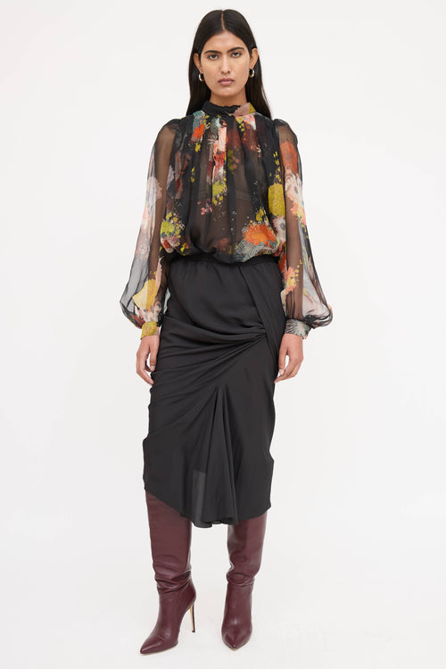 Dries Van Noten Sheer Floral Blouse