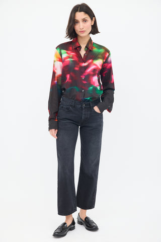 Dries Van Noten Black & Multicolour Cotton Dyed Shirt