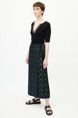 Dries Van Noten Black & Multicolour Floral Jacquard Wrap Skirt