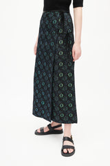 Dries Van Noten Black & Multicolour Floral Jacquard Wrap Skirt
