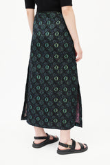 Dries Van Noten Black & Multicolour Floral Jacquard Wrap Skirt