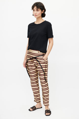 Dries Van Noten Black & Multicolour Metallic Stripe Trouser
