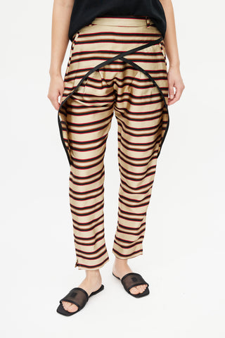 Dries Van Noten Black & Multicolour Metallic Stripe Trouser