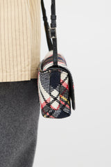 Dries Van Noten Black & Multicolour Plaid Crossbody Flap Bag