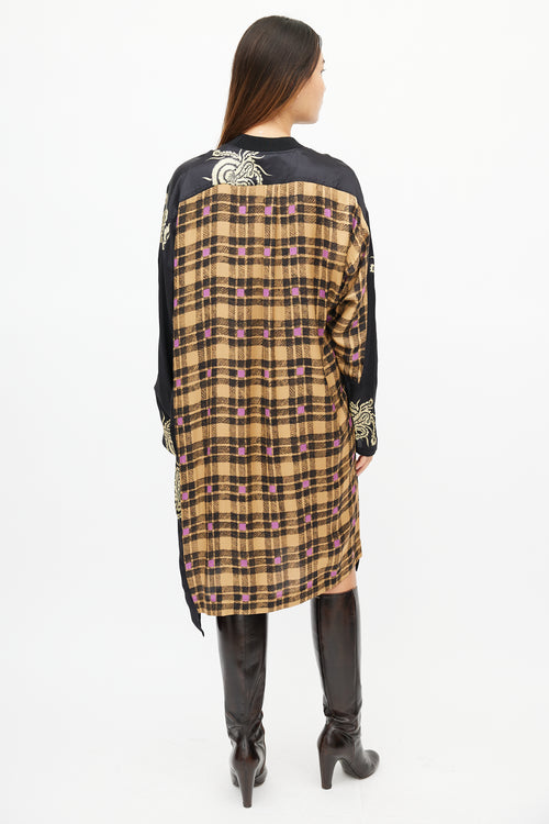 Dries Van Noten Black & Multicolour Plaid Dress