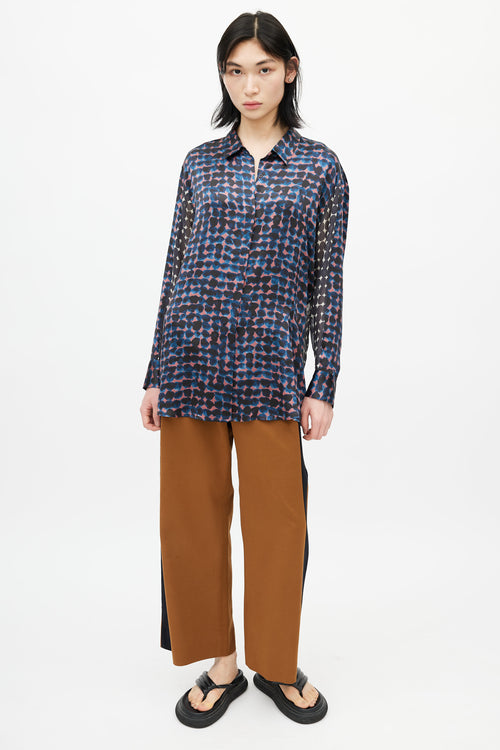 Dries Van Noten Black & Multicolour Polka Dot Silk Shirt